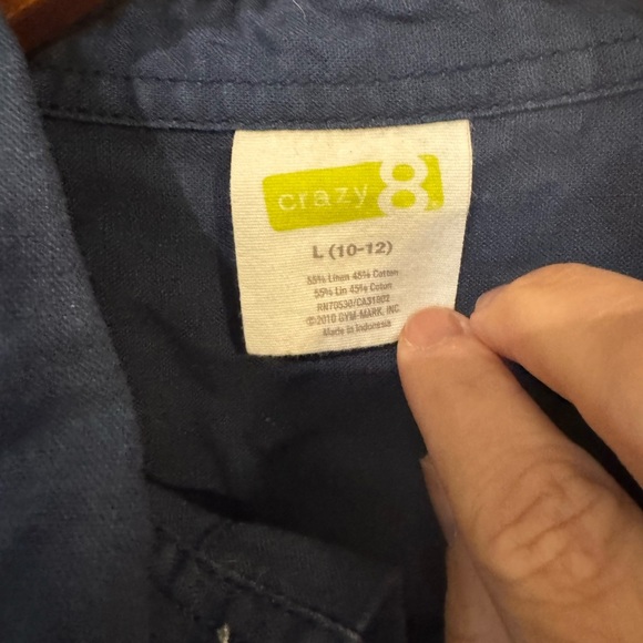 Crazy 8 Kids Blue Button Down Shirt - Picture 3 of 5